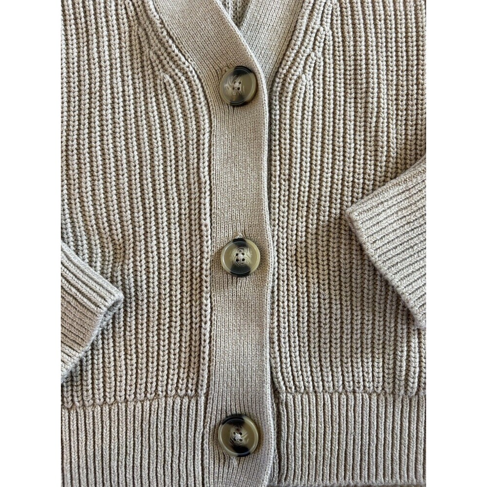 H&M Beige Ribbed V-Neck Button Cardigan - Picture 3 of 7